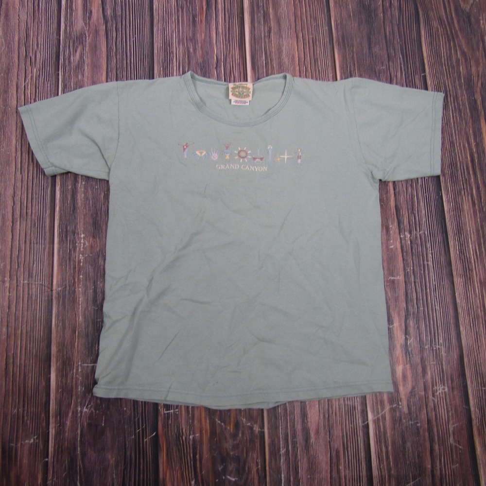 Grand Canyon Shirt Womens Medium Green Embroidered Fred Harvey Trading Company